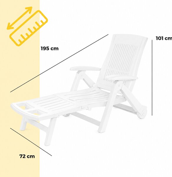 Vrtna ležaljka ZIRCONE, 72×195×101 cm, bijela I.P.A.E-Progarden
