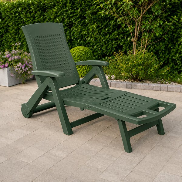 Vrtna ležaljka ZIRCONE, 72×195×101 cm, tamno zelena I.P.A.E-Progarden