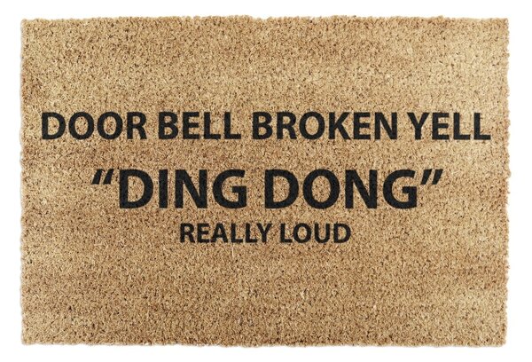 Otirač od kokosovih vlakana 40x60 cm Yell Ding Dong – Artsy Doormats