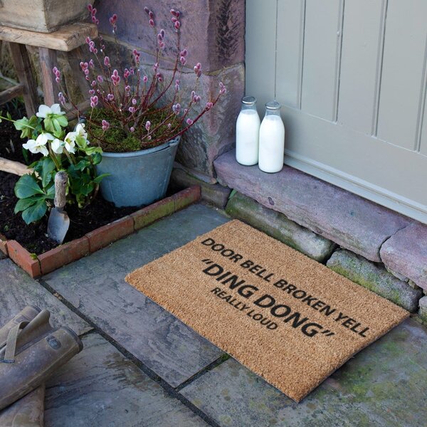 Otirač od kokosovih vlakana 40x60 cm Yell Ding Dong – Artsy Doormats