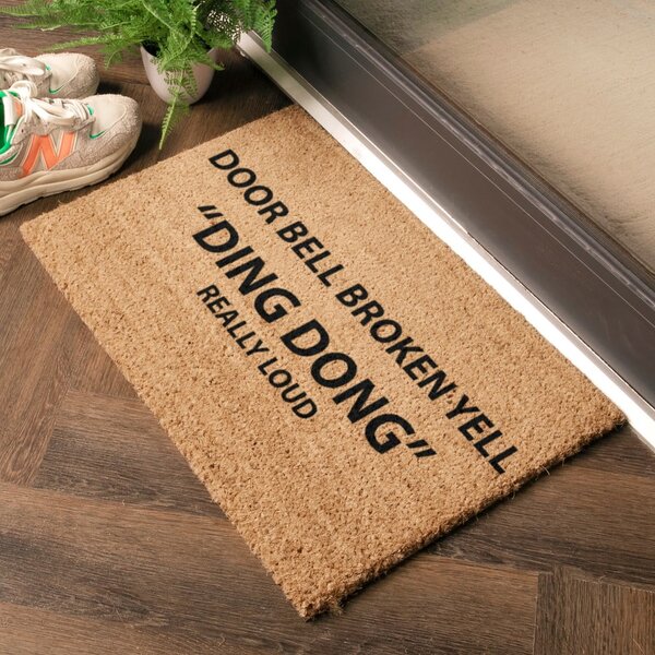 Otirač od kokosovih vlakana 40x60 cm Yell Ding Dong – Artsy Doormats