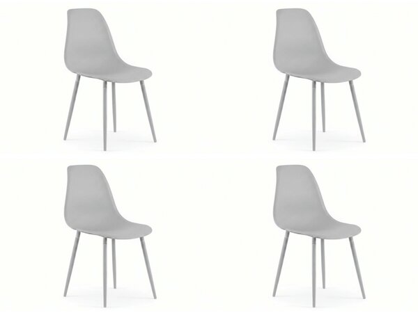 Set 4 kom plastičnih stolica OSAKA, svijetlo siva