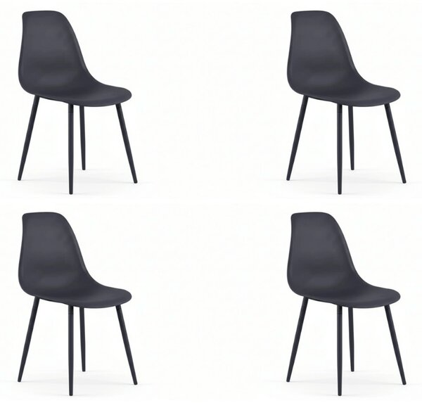 Set 4 kom plastičnih stolica OSAKA, antracit