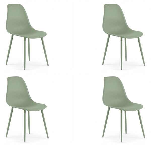 Set 4 kom plastičnih stolica OSAKA, svijetlo zelena