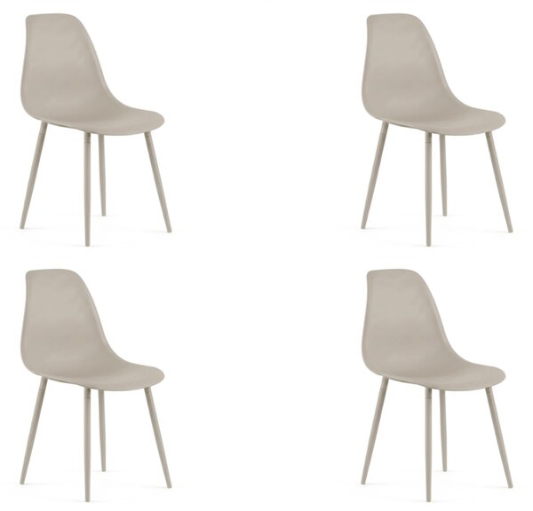 Set 4 kom plastičnih stolica OSAKA, sivo-smeđa