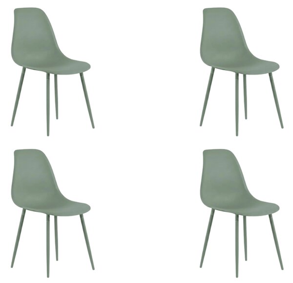 Set 4 kom plastičnih stolica OSAKA, kaduljasto zelena
