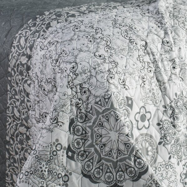 Bijelo-sivi dvostrani prekrivač od mikrovlakana DecoKing Alhambra, 260 x 280 cm