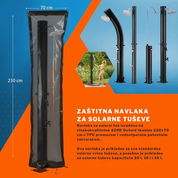 Solarni tuš KARIBIK, 35 l, crni Jurhan
