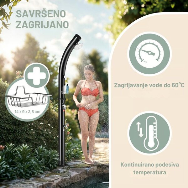 Solarni tuš BOW, 20 l, crni Monzana