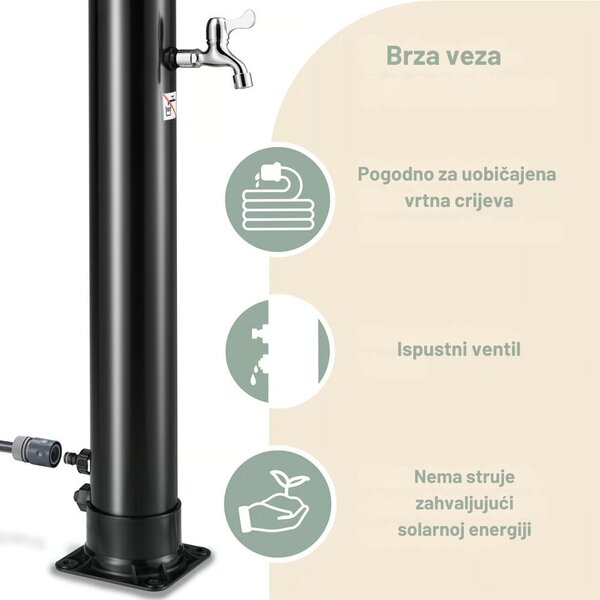 Solarni tuš BOW, 20 l, crni Monzana
