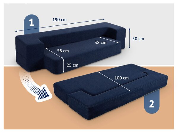 Sklopiva sofa - krevet Dormeo plava