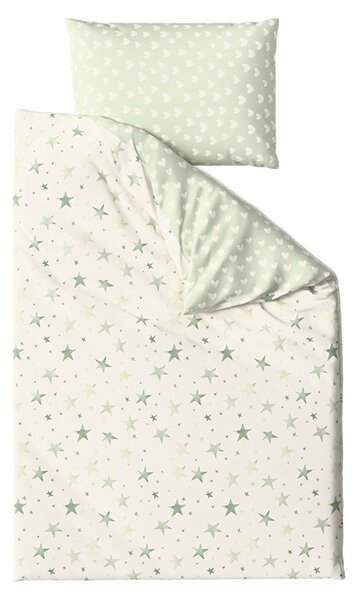 Posteljina od mikrovlakana STARS HEARTS zelena Dimenzije posteljine: 70 x 90 cm | 140 x 200 cm