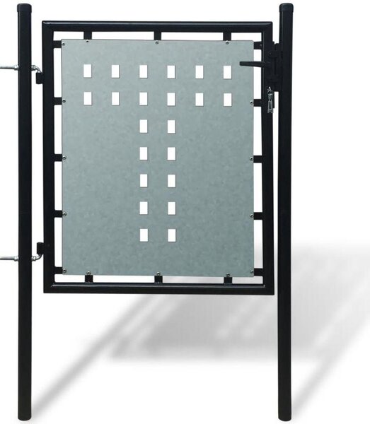 Crna jednostruka vrata za ogradu 100 x 150 cm