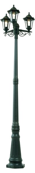 Klasična vanjska svjetiljka tamnozelena 217 cm 3-svjetla IP44 - New Haven