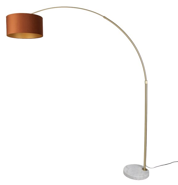 Čelična podna svjetiljka s narančastim sjenilom i zlatnom unutrašnjosti 50 cm - XXL