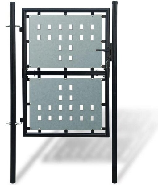 Crna jednostruka vrata za ogradu 100 x 225 cm