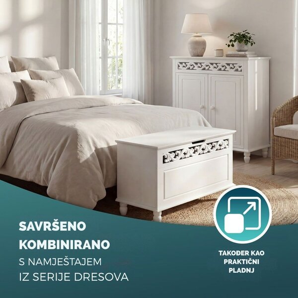 Komoda JERSEY, 76x65x35 cm, bijela Casaria