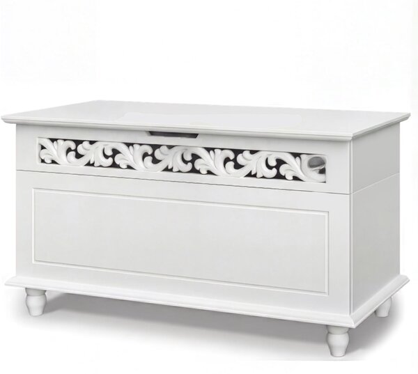 Drvena škrinja JERSEY, 80x40x48 cm, bijela Casaria