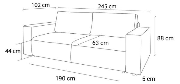 Svijetlo ružičasta sklopiva sofa od samta 245 cm Nihad – Bobochic Paris