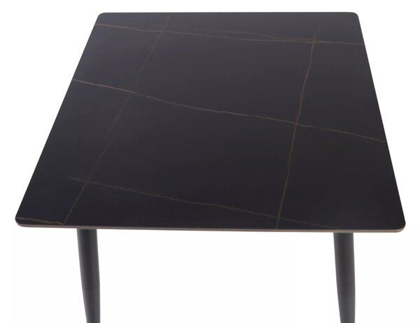 Blagovaonski stol RION 80x80 cm s keramičkom pločom, crni mramor