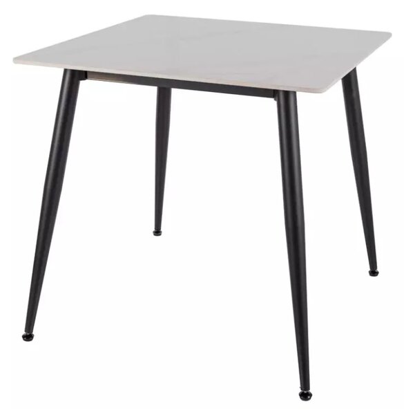Blagovaonski stol RION 80x80 cm s keramičkom pločom, bijeli mramor