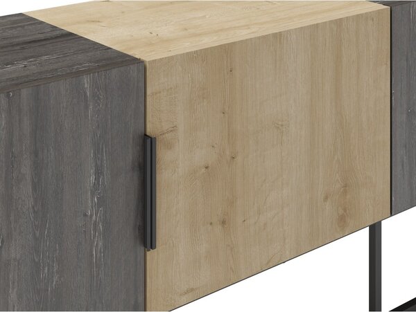 TV komoda u dekoru hrasta u prirodnoj boji 200x55 cm Titan – Marckeric