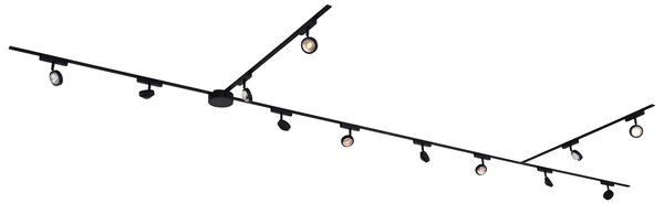 Moderni sustav rasvjete na tračnicama s 12 crnih reflektora, jednofazni - Magnetic Lance