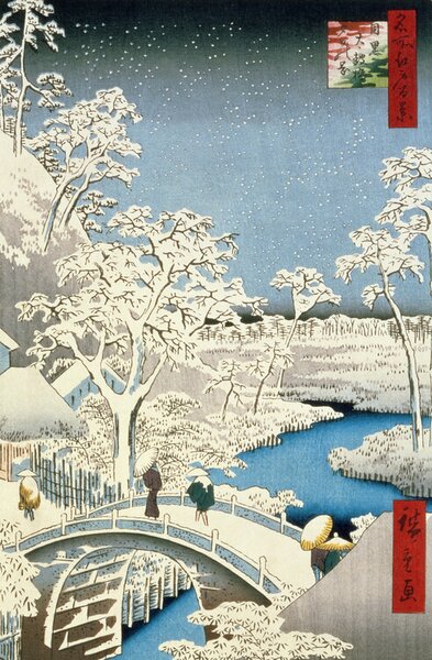 Reprodukcija Meguro Drum Bridge i Sunset Hill, Utagawa Hiroshige