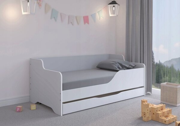 Praktičan dječji 2 u 1 krevet u bijeloj boji 160 x 80 cm