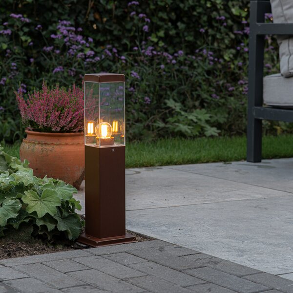 Pametna vanjska rasvjetna stupna svjetiljka hrđavo smeđa 45 cm uklj. P45 - Malios