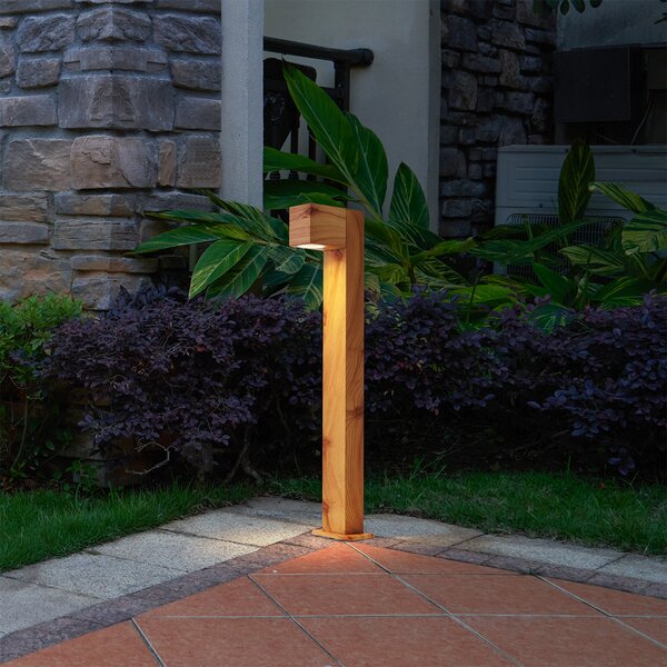 Moderna vanjska podna svjetiljka aluminijska s uzorkom drveta 65 cm IP44 - Baleno