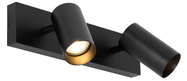 Pametna stropna svjetiljka crna podesiva 2-svjetla uklj. 2 Wifi GU10 50mm - Jeana Luxe