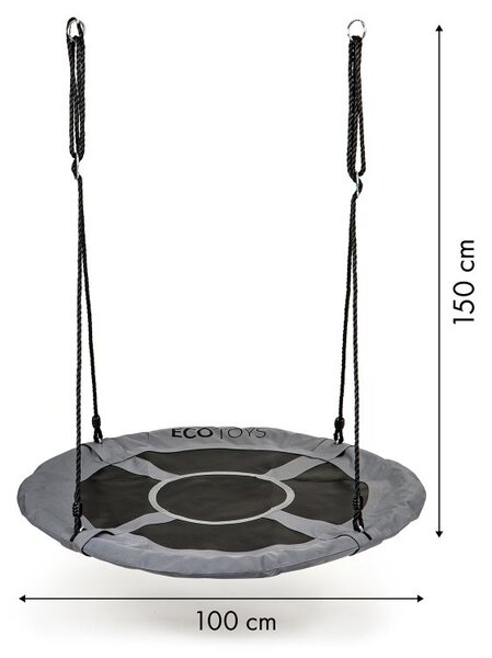 Vrtna ljuljačka gnijezdo roda 100 cm ECOTOYS siva