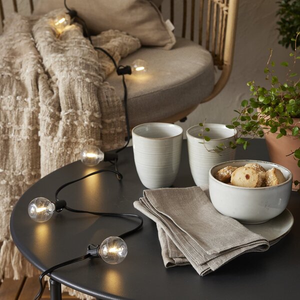 STAR TRADING Globe Mini LED solarne lampice na nizu, 10 lampica, 270 cm, 3000K, Crno, Plastika
