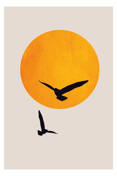 Poster Kubistika - Birds in the sky