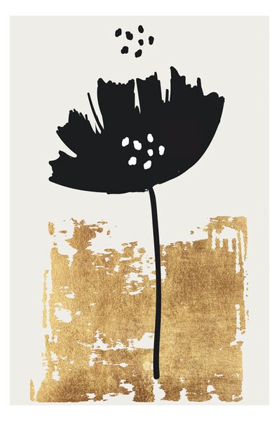 Poster Kubistika - Black poppy, (40 x 60 cm)