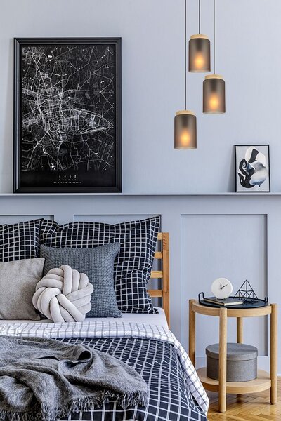 Lampa Viseća APP1811-3CPR Frosted Grey