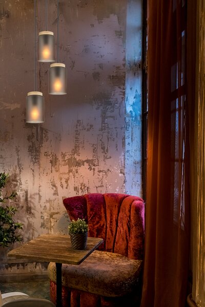 Lampa Viseća APP1811-3CPR Frosted Grey