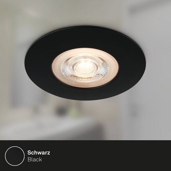 Briloner LED ugradbeni reflektor Kulana crni set od 3 IP65, Crno, Dnevni boravak/blagovaonica, Plastika