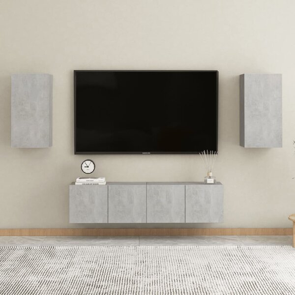 VidaXL 4-dijelni set TV ormarića siva boja betona od iverice