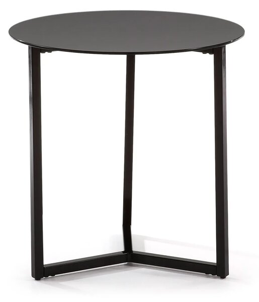 Crni pomoćni stol Dream izrađen od kaljenog stakla crne boje