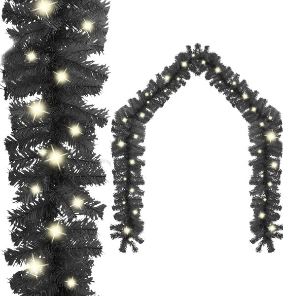 VidaXL Božićna girlanda s LED svjetlima 20 m crna