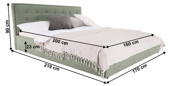 Bračni krevet 160 cm Essie (s podnicom) (mentol)