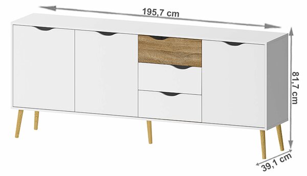 Komoda Oltis 75454 (hrast sonoma + bijela)
