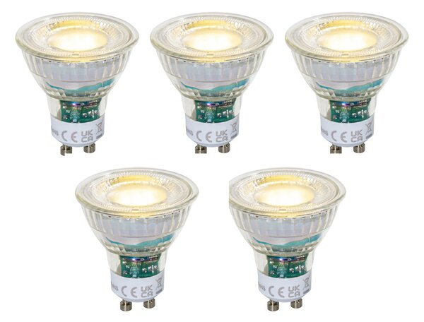 Set od 5 GU10 50mm prigušivih LED žarulja prozirne 2,5W 450 lm 3000K