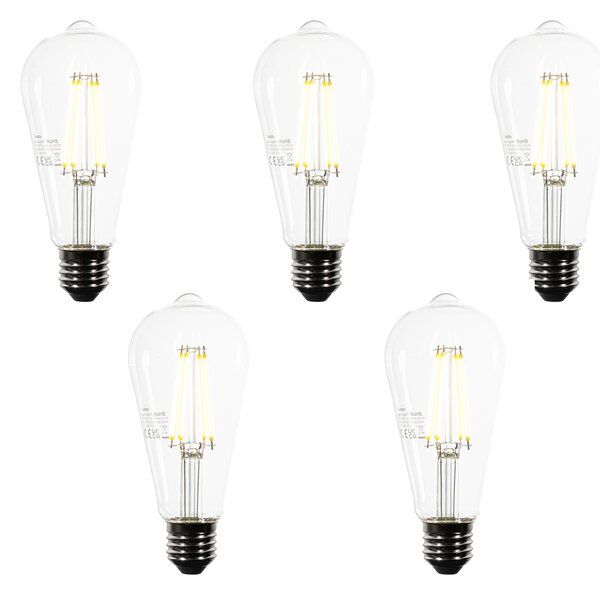 Set od 5 E27 LED žarulja ST64 prozirne 3,8W 806 lm 3000K