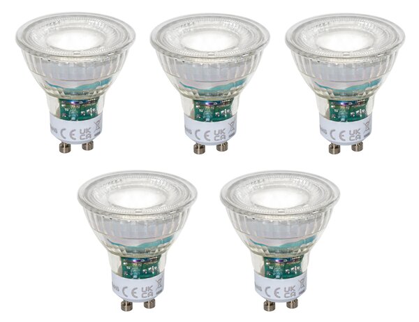 Set od 5 GU10 50mm prigušivih LED žarulja prozirne 2,5W 450 lm 6500K
