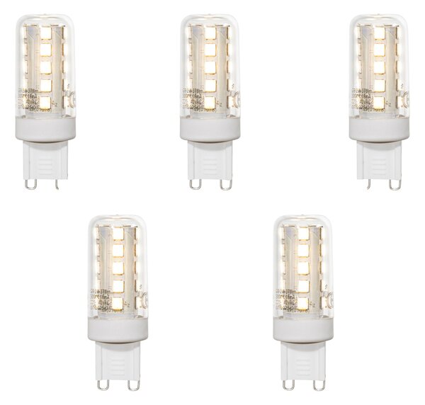 Set od 5 G9 LED žarulja prozirne 2W 370 lm 3000K