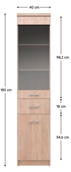 Zondo.hr Vitrina Topta Typ 32 1D1W1S (hrast sonoma). 1075492