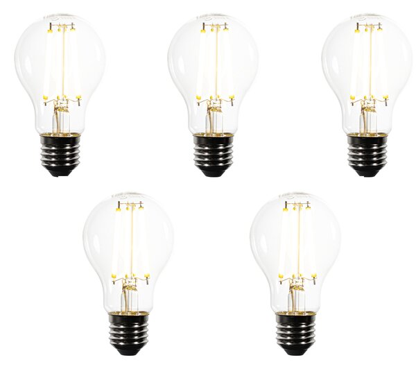 Set od 5 E27 LED žarulja s prigušivanjem A60 prozirnih 7.2W 1521lm 3000K
